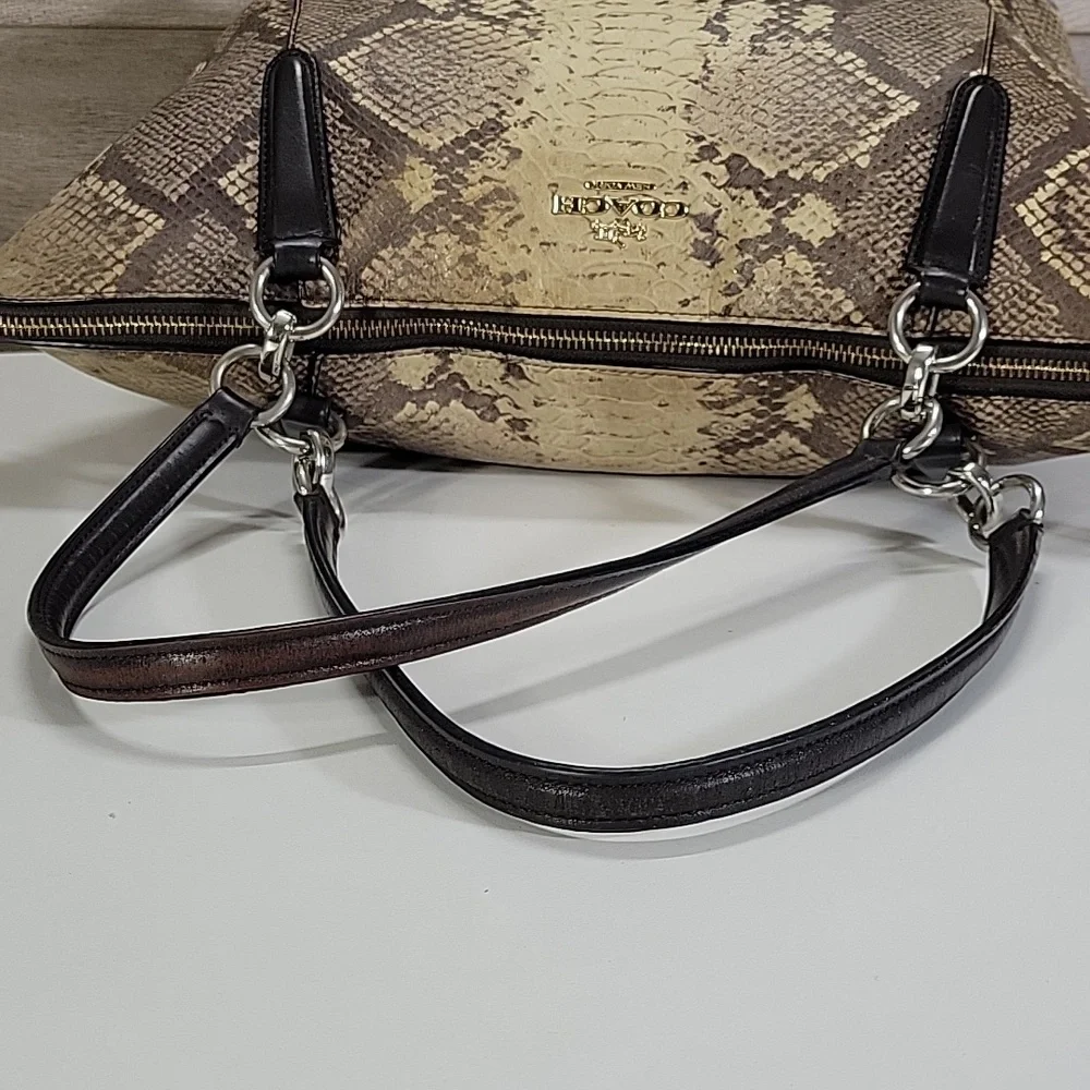 Coach Ava in Python Embossed Leather Tote Shoulder Bag F35888